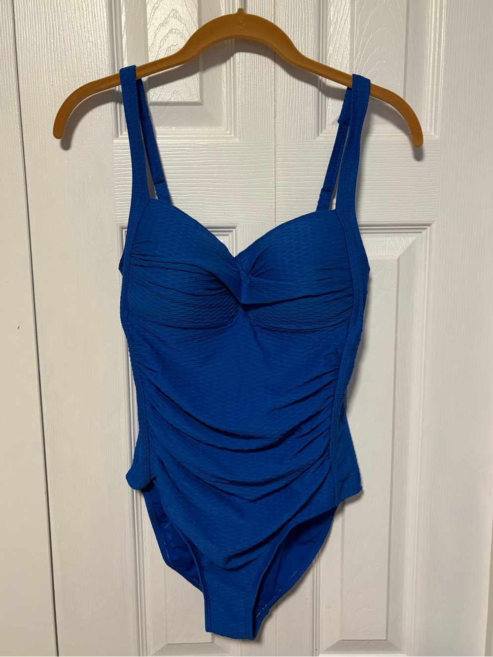 Niptuck Ruching One-Piece Swimsuit in Royal Blue with Adjustable Straps